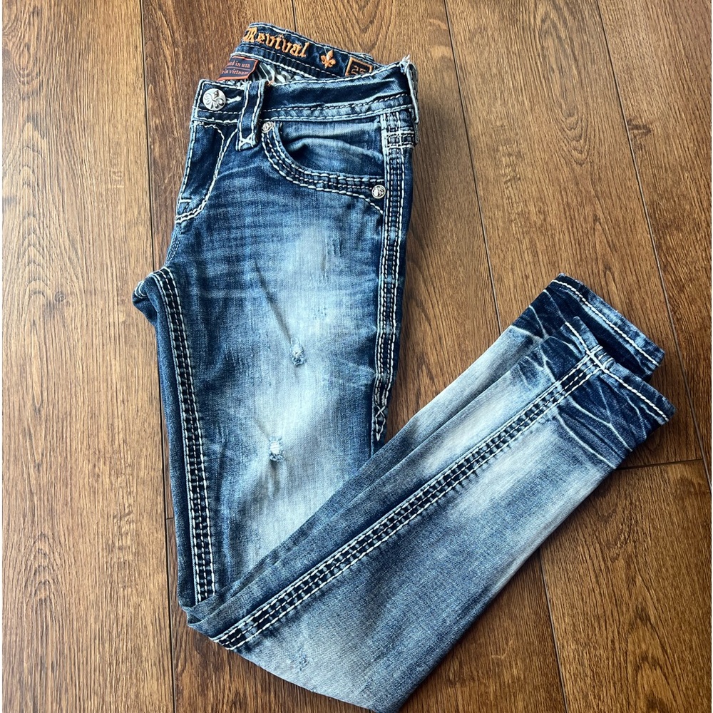 Rock Revival Ankle Skinny Slight Distress Size 25